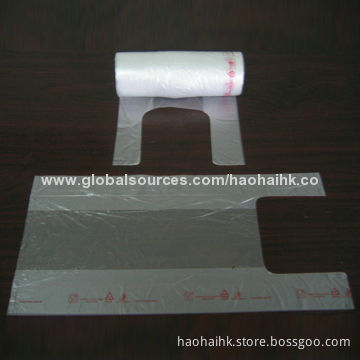 Retail Rolling T-shirt Plastic Shopping Bag, Made of HDPE, Used in Supermarkets